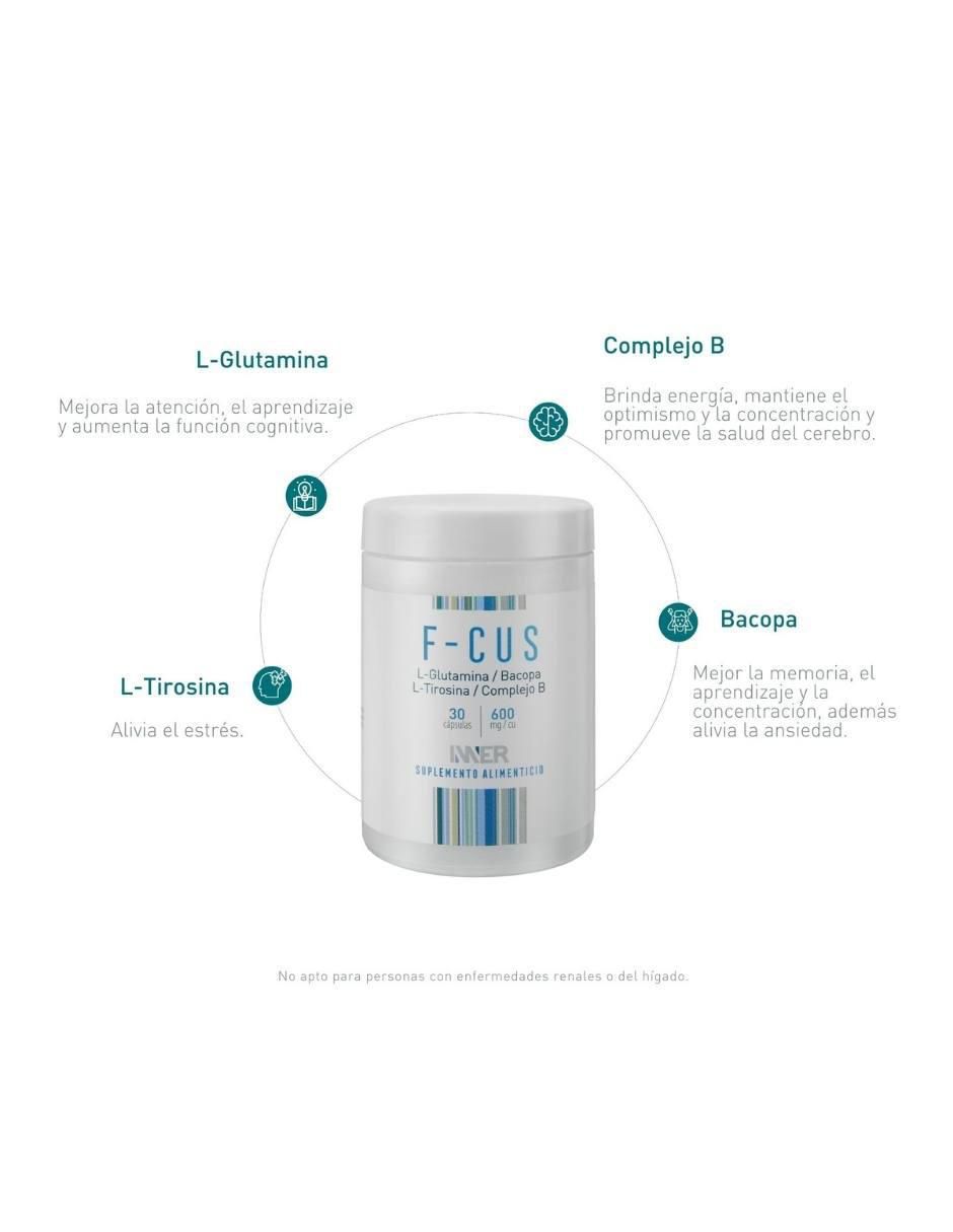 F-Cus Duo con l-glutamina de 60 cápsulas 2