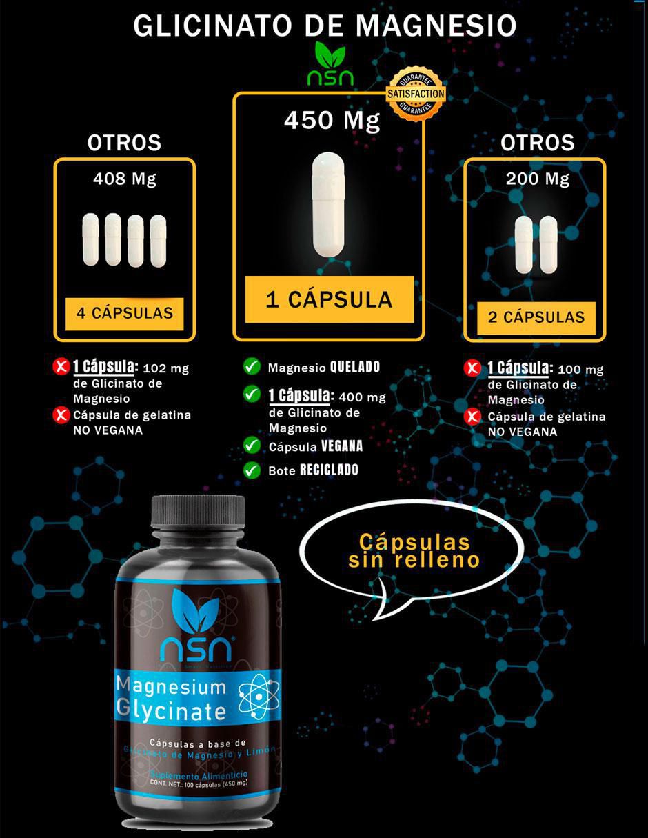 Glicinato de Magnesio con magnesio de 450 g 7