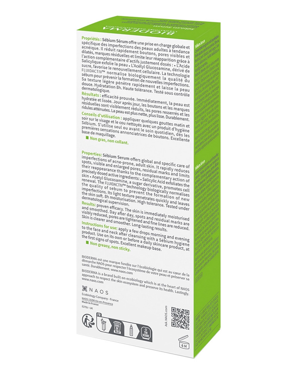 Sérum antiacné facial Bioderma Sébium Bioderma de piel mixta y grasa 2