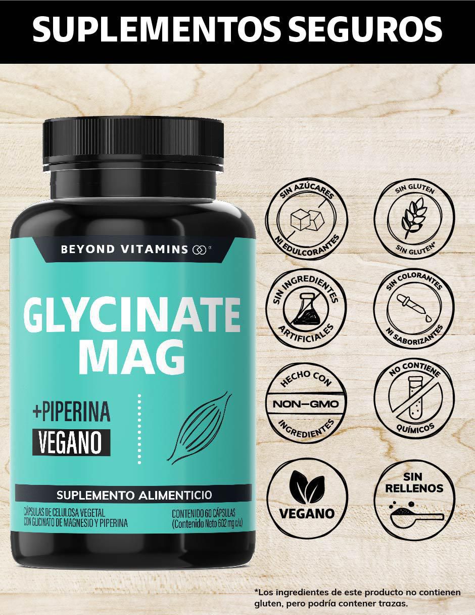 Glicinato de Magnesio, Magnesio y Pimienta Negra estandarizada al 95% de 60 cápsulas 2