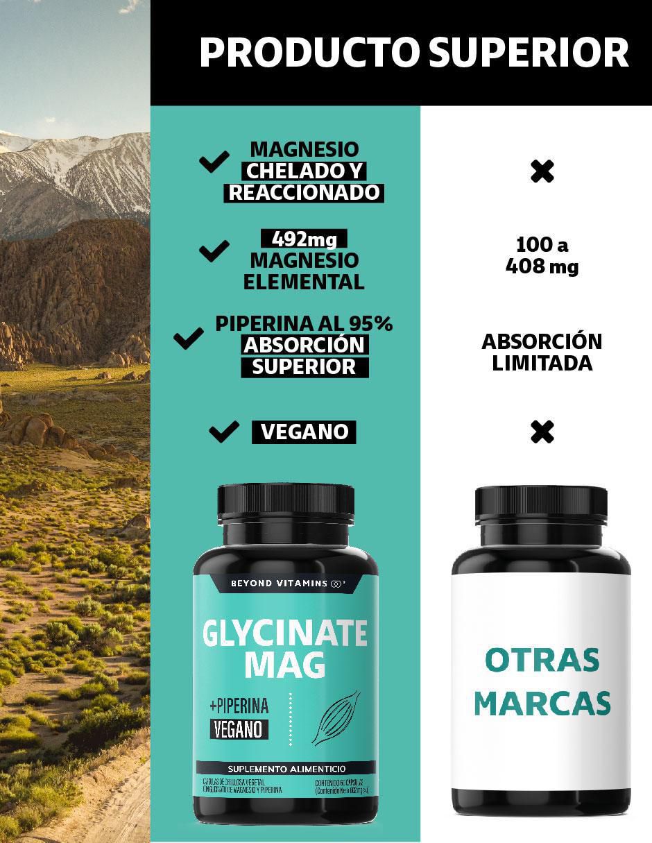 Glicinato de Magnesio, Magnesio y Pimienta Negra estandarizada al 95% de 180 cápsulas 6