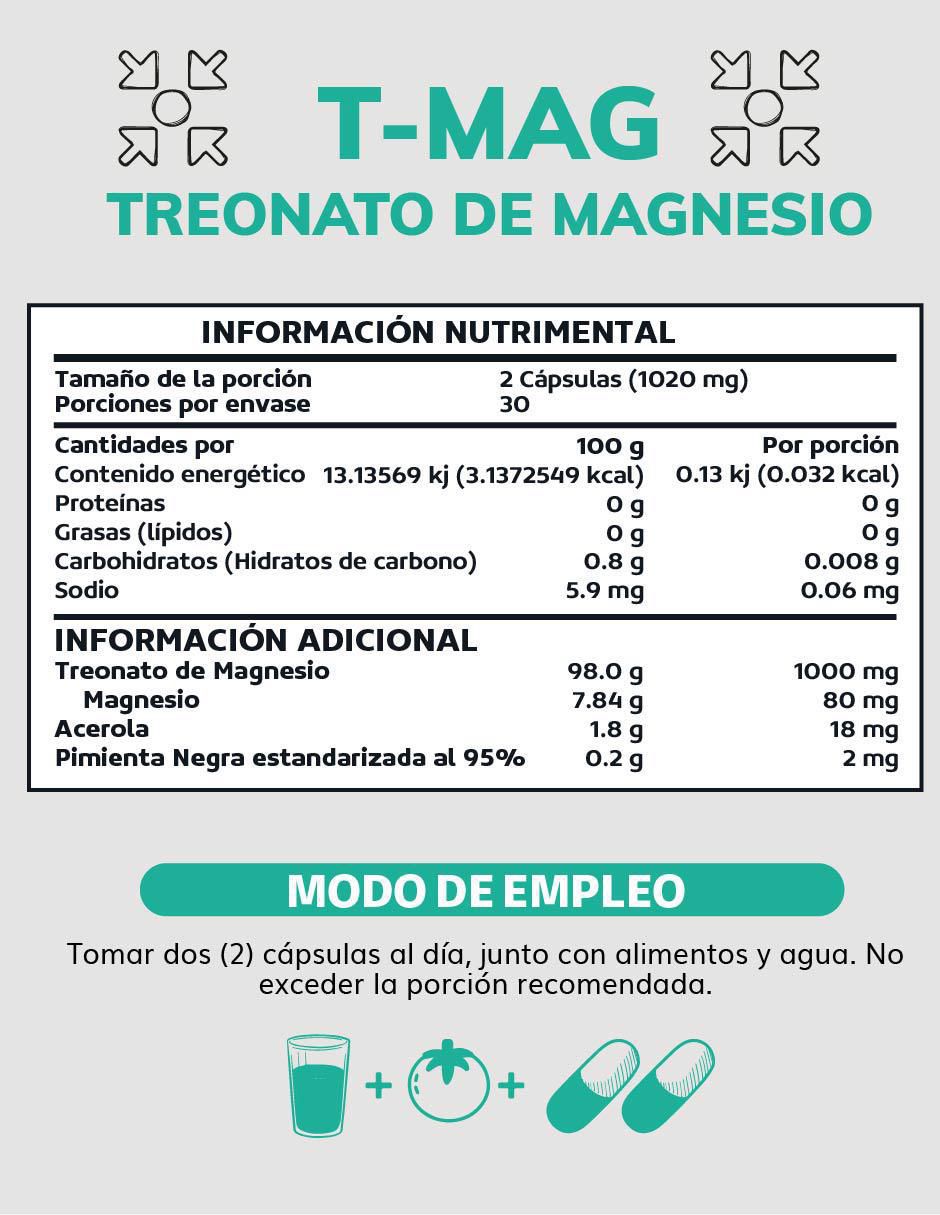 T-MAG Treonato de Magnesio de 60 cápsulas 5