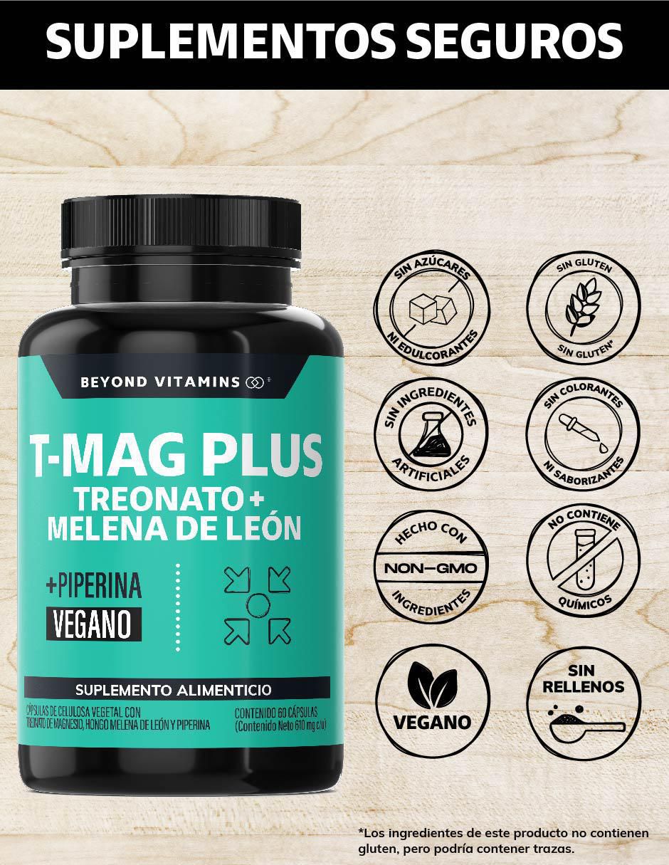 T-MAG Plus Treonato + Melena de León de 60 cápsulas 2