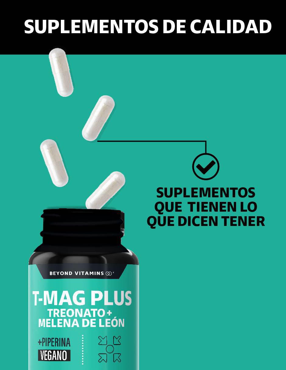 T-MAG Plus Treonato + Melena de León de 60 cápsulas 3