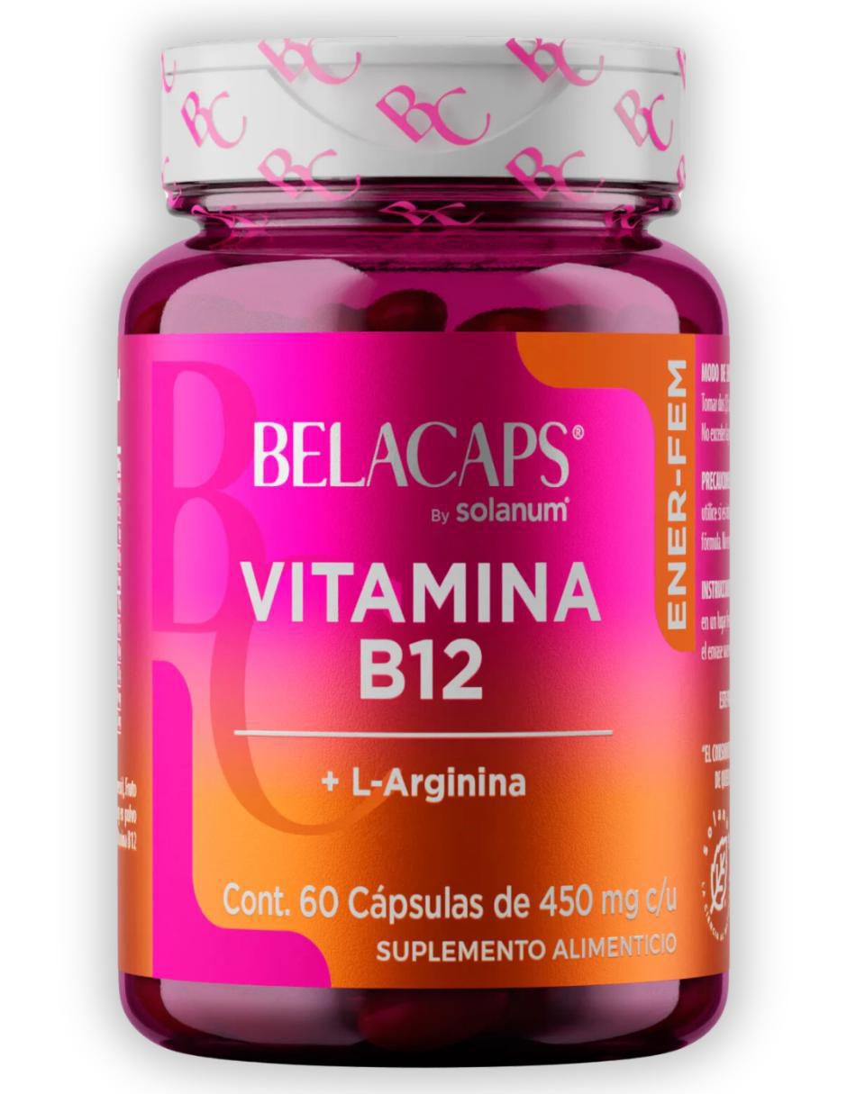 Belacaps Vitamina B12 + L-Arginina de 60 cápsulas 1