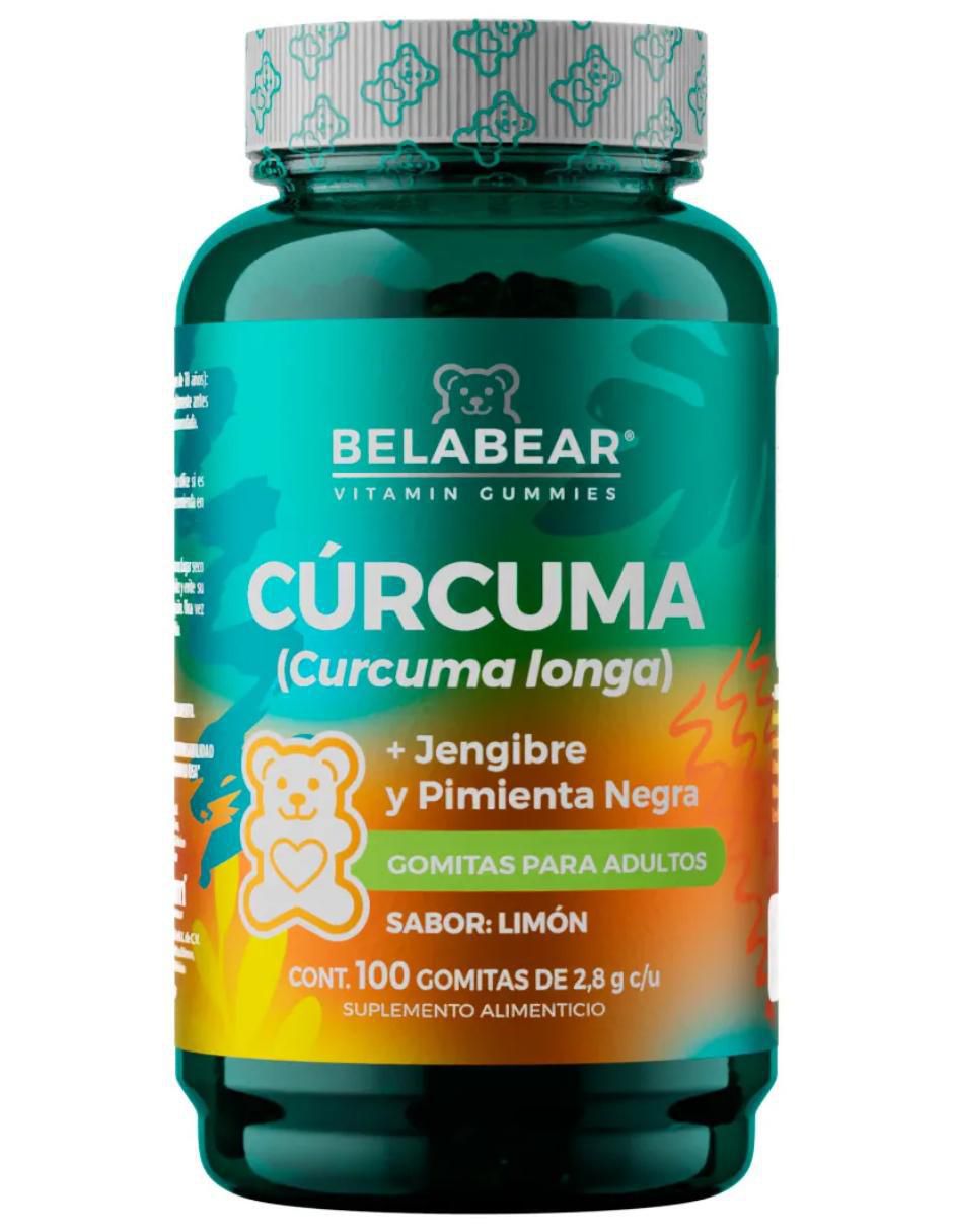 Cúrcuma + Jengibre sabor limón de 100 gomitas Cúrcuma + Jengibre sabor limón de 100 gomitas