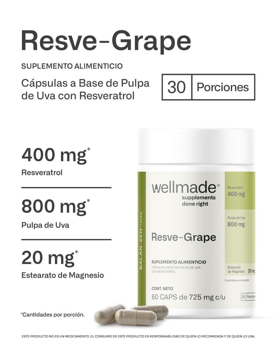 Resveratrol con Pulpa de Uva Wellmade 2