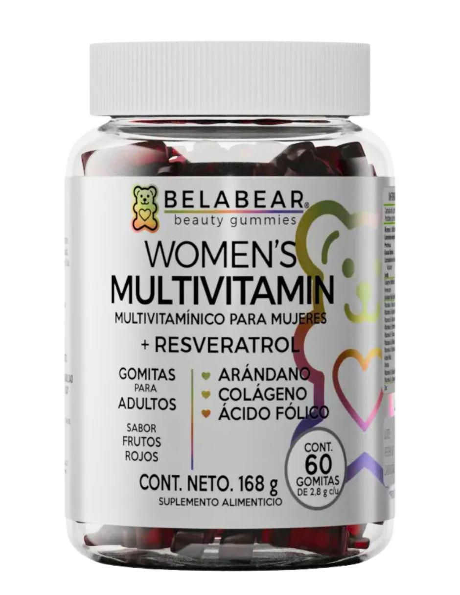 Multivitamínico Mujeres Belabear sabor frutos rojos de 60 gomitas Multivitamínico Mujeres Belabear sabor frutos rojos de 60 gomitas