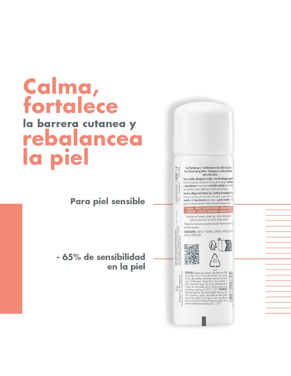 Loción cara y cuerpo calmante Avène agua termal 3