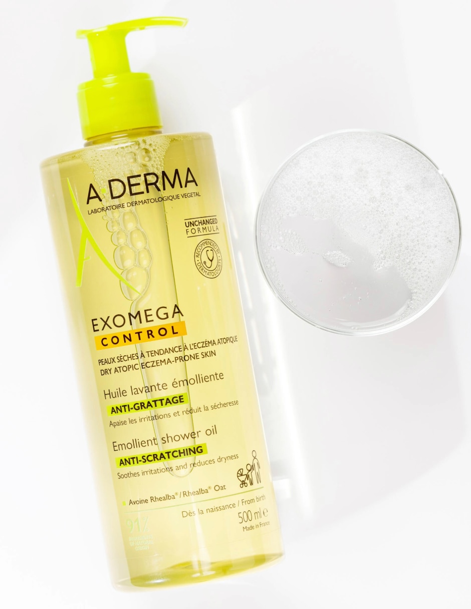 Limpiador rostro y cuerpo Exomega, Aceite De Ducha Emoliente, 500 ml Exomega Control para calmar la piel 3