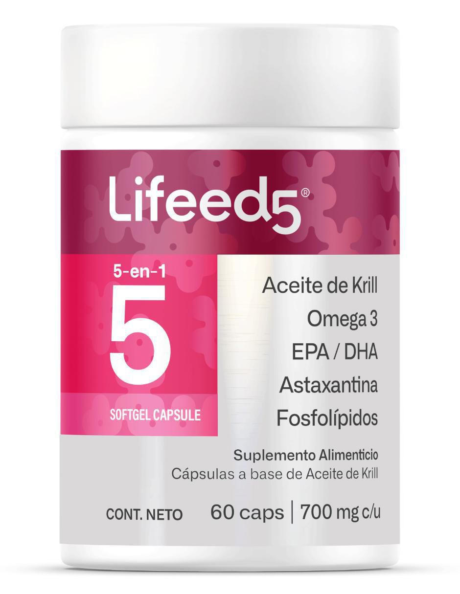 Aceite de Krill + Astaxantina + Omega 3, EPA y DHA Lifeed5 Aceite de Krill + Astaxantina + Omega 3, EPA y DHA Lifeed5