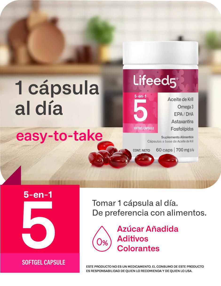 Aceite de Krill + Astaxantina + Omega 3, EPA y DHA Lifeed5 4