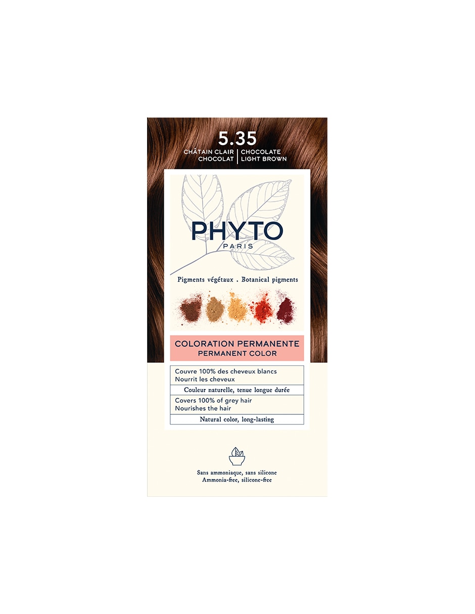 Tinte para cabello Coloration Permanente Botanical Pigments tono 5.35 Castaño claro chocolate