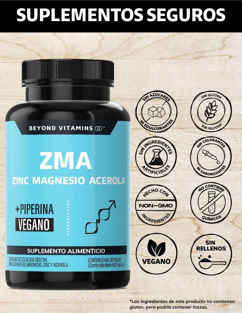 ZMA zinc magnesio acerola de 60 cápsulas 2