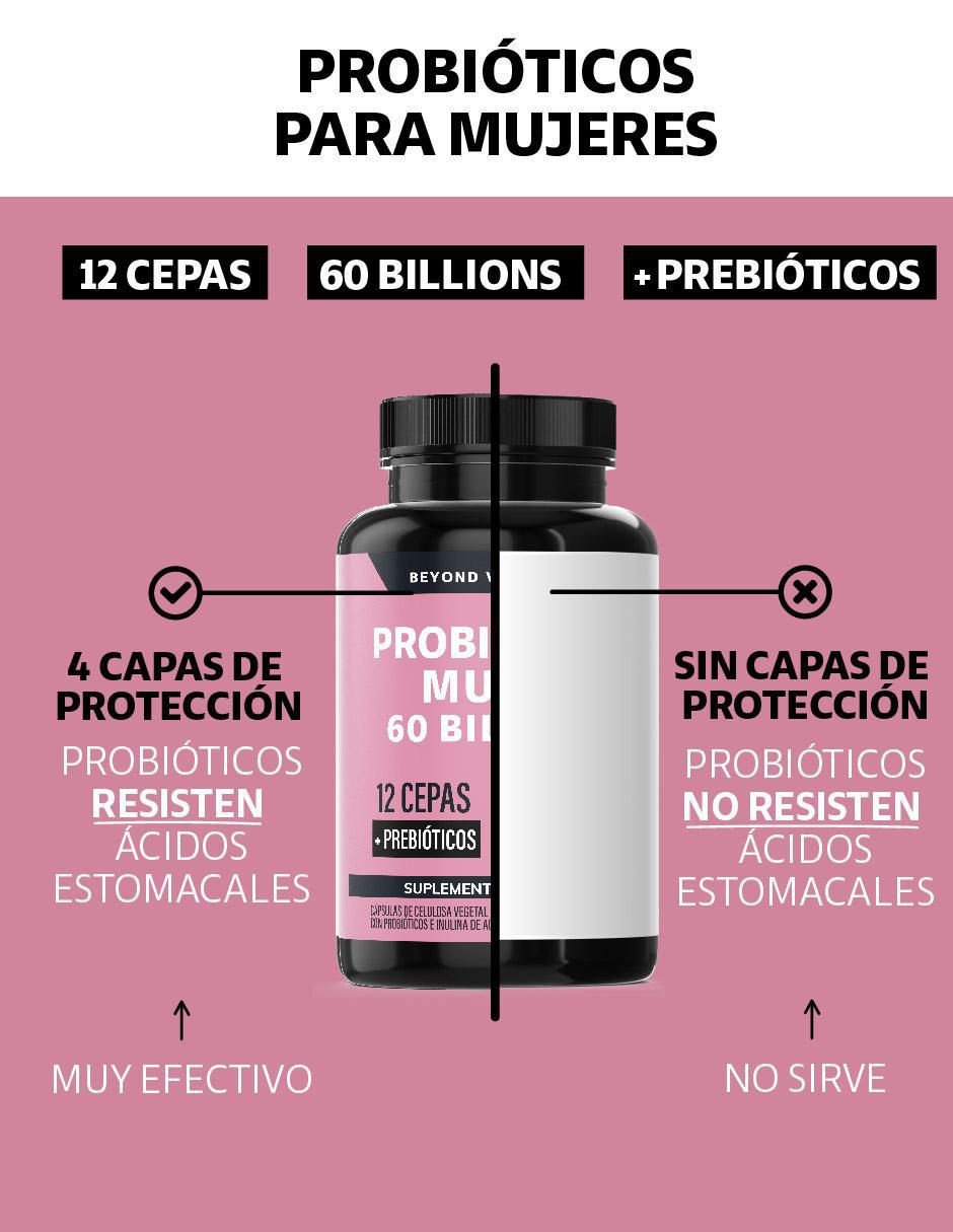 Probióticos mujer 60 Billions + Prebióticos de 60 cápsulas 6