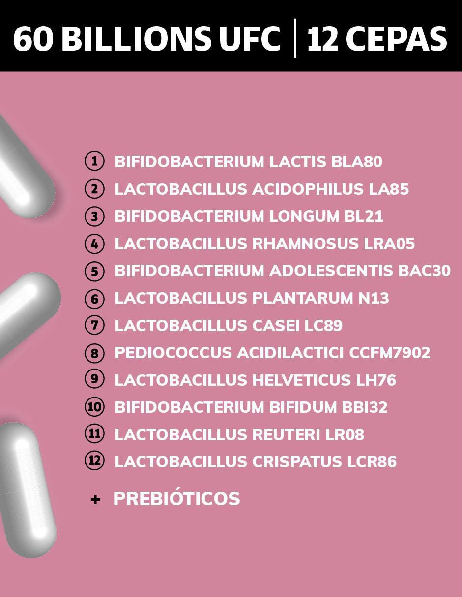 Probióticos mujer 60 Billions + Prebióticos de 60 cápsulas 7