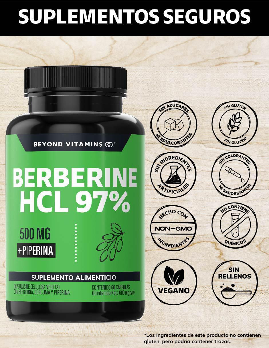 Berberine HCL 97% con berberina de 60 cápsulas 2