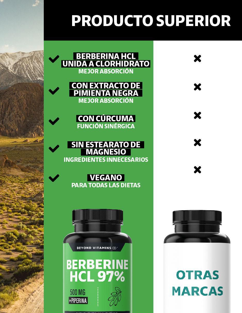Berberine HCL 97% con berberina de 60 cápsulas 6