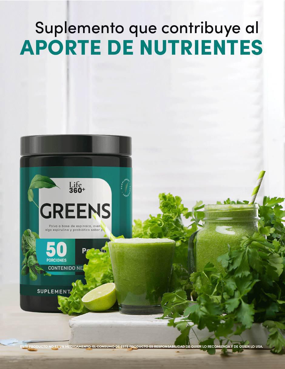Greens: Suplemento en polvo a base de espinaca, avena, arándano, espirulina y probióticos con resveratrol sabor piña 5