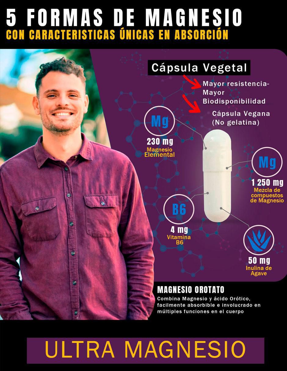 Ultra Magnesio con magnesio de 100 cápsulas 2