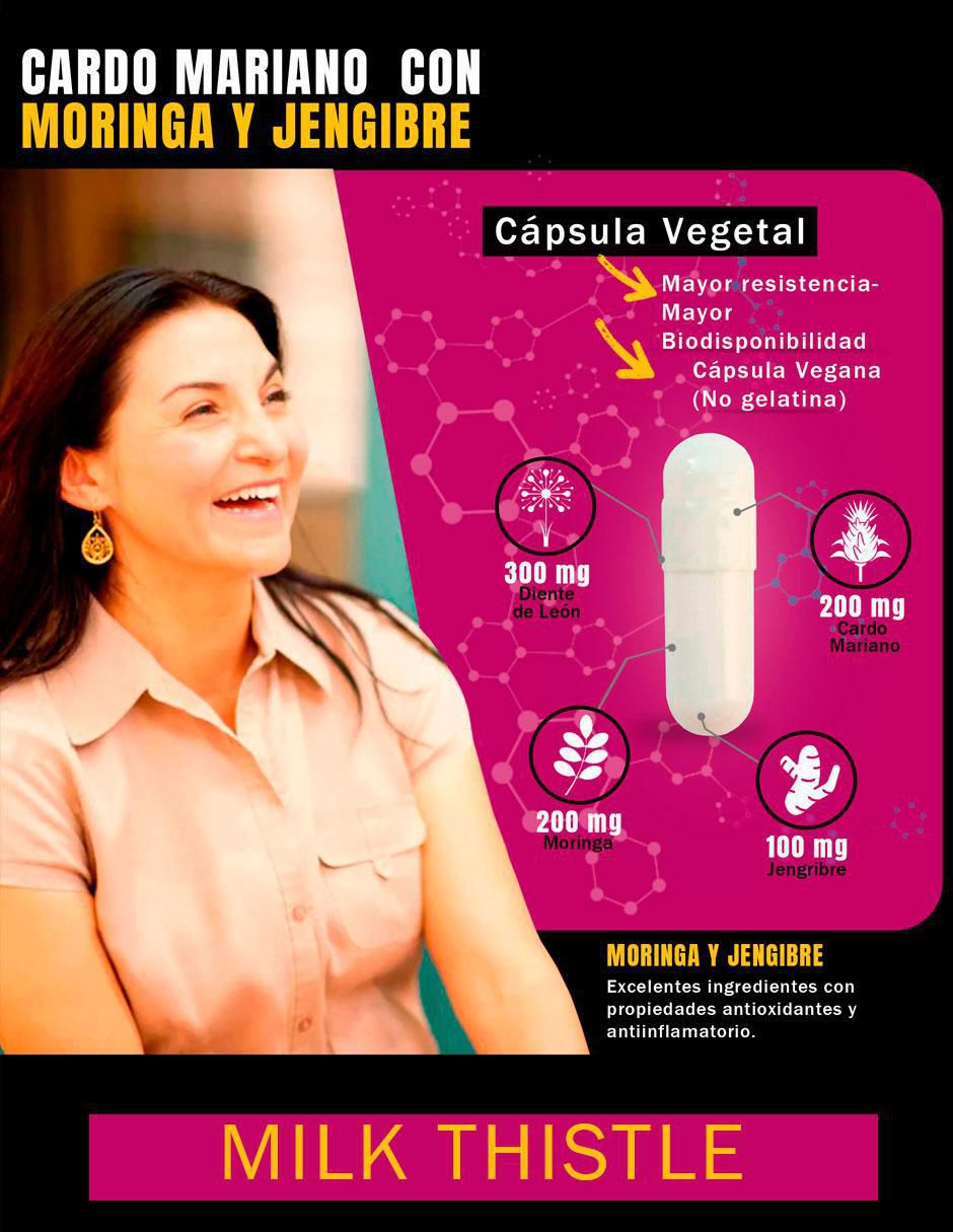 Milk Thistle con achicoria de 120 cápsulas 2
