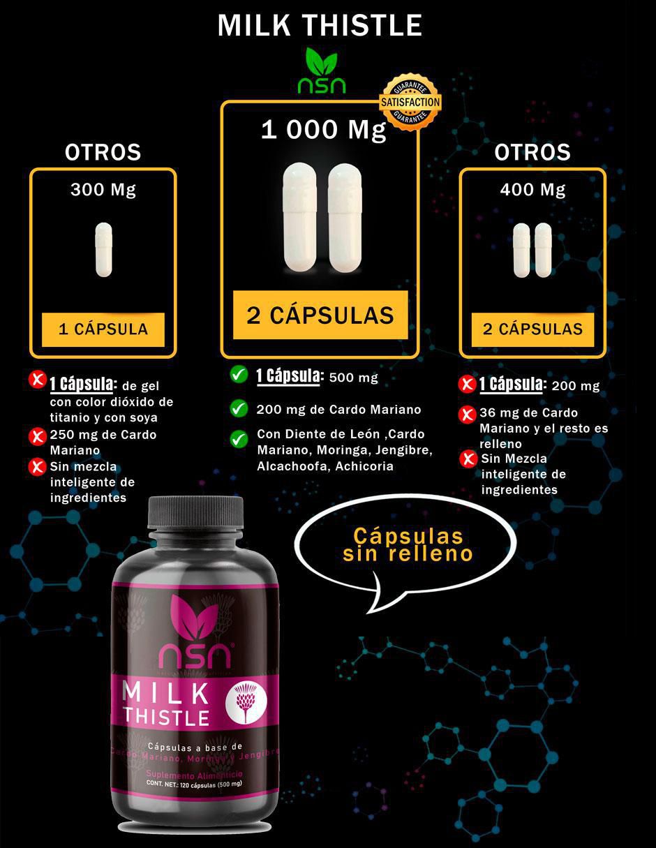 Milk Thistle con achicoria de 120 cápsulas 6