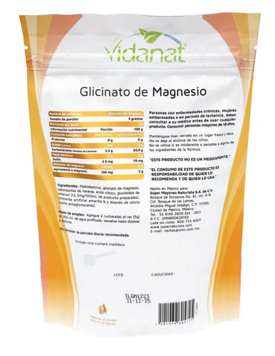 Glicinato de Magnesio sabor naranja de 150 g 2