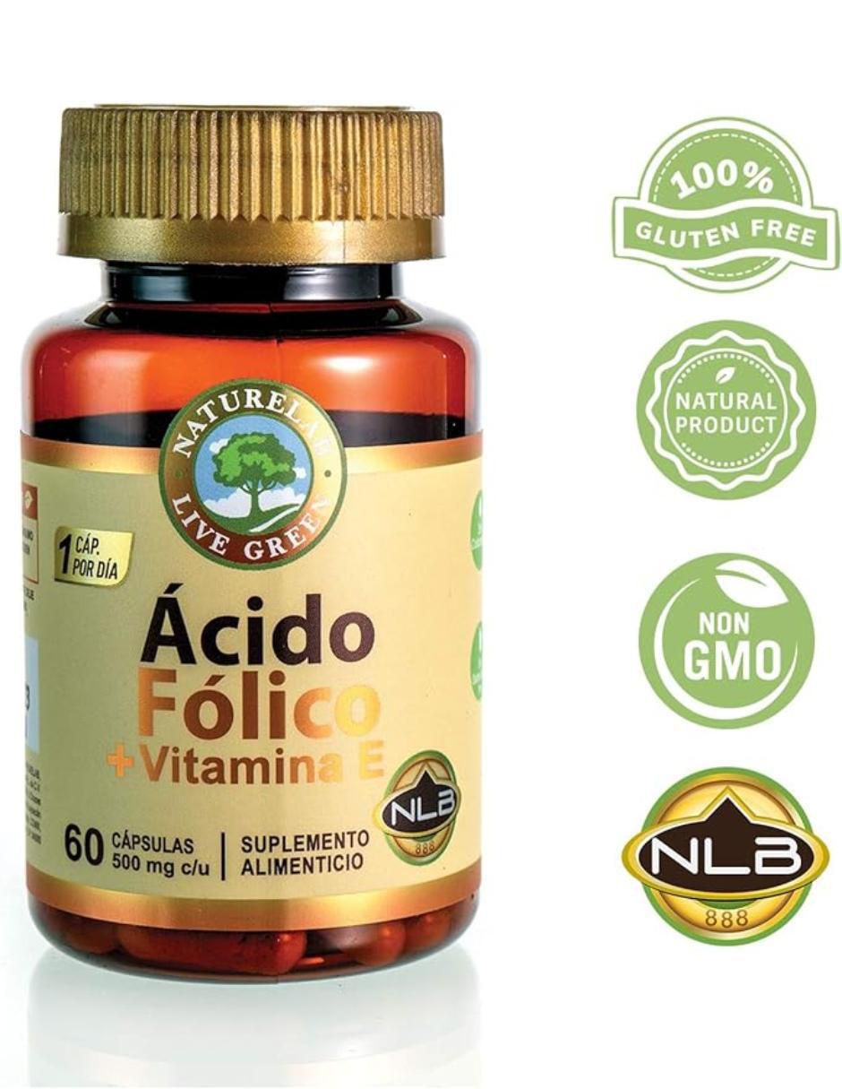 Ácido Fólico + Vitamina E de 60 cápsulas 2