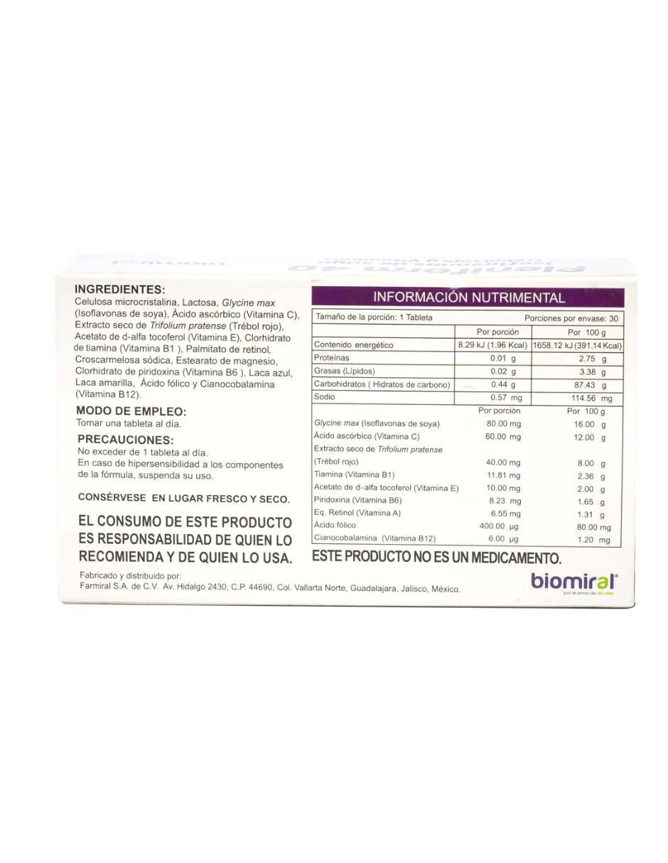 Pleniform 40 con isoflavonas de 30 tabletas 2