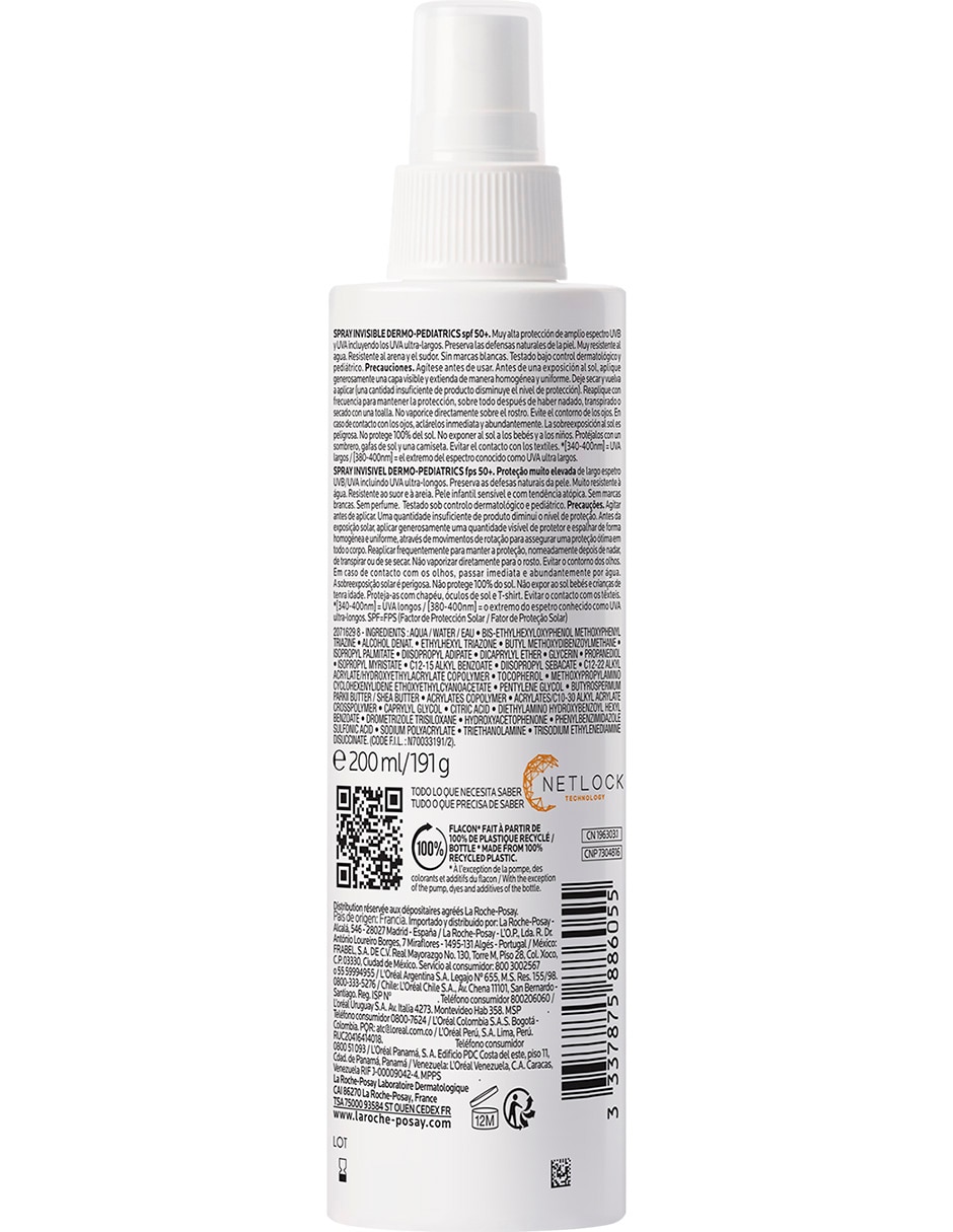 Protector solar FPS 50 UVMUNE 400 Dermo-Pediatrics Anthelios 200 ml 2
