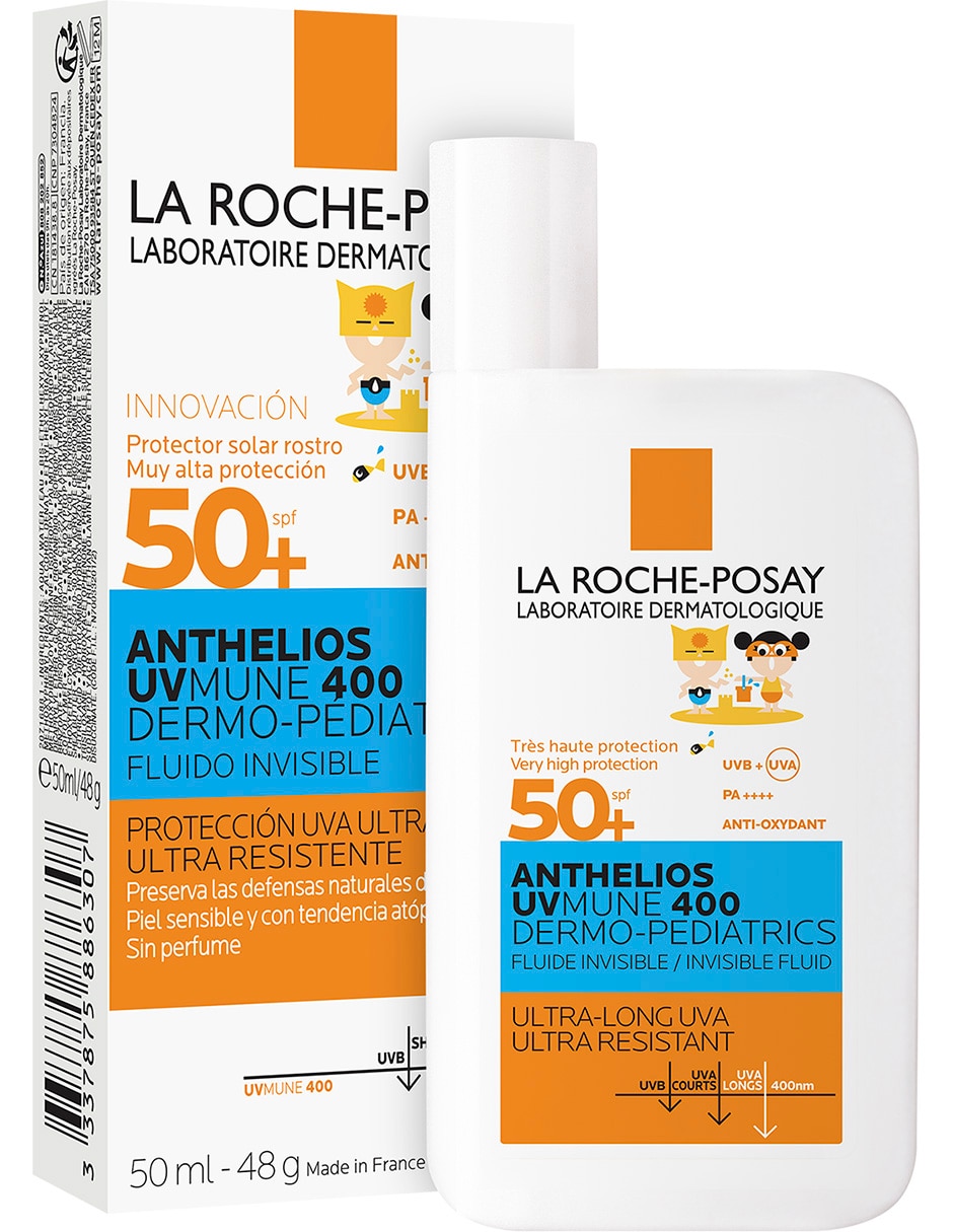 Protector solar FPS 50 UVMUNE 400 Dermo-Pediatrics Fluido Invisible Anthelios 50 ml 2
