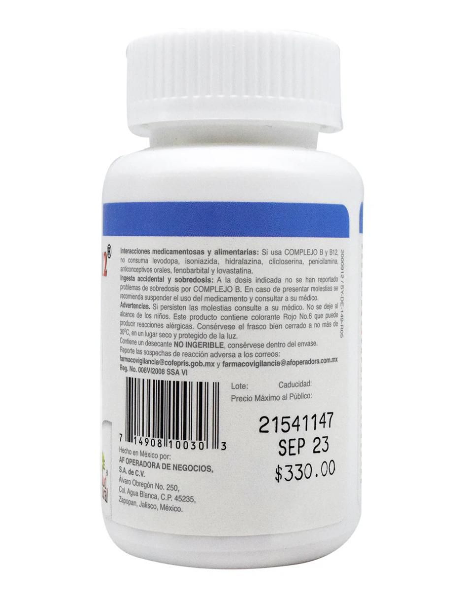 Complejo B y B12 con vinagre de manzana e inulina de agave de 50 cápsulas 2