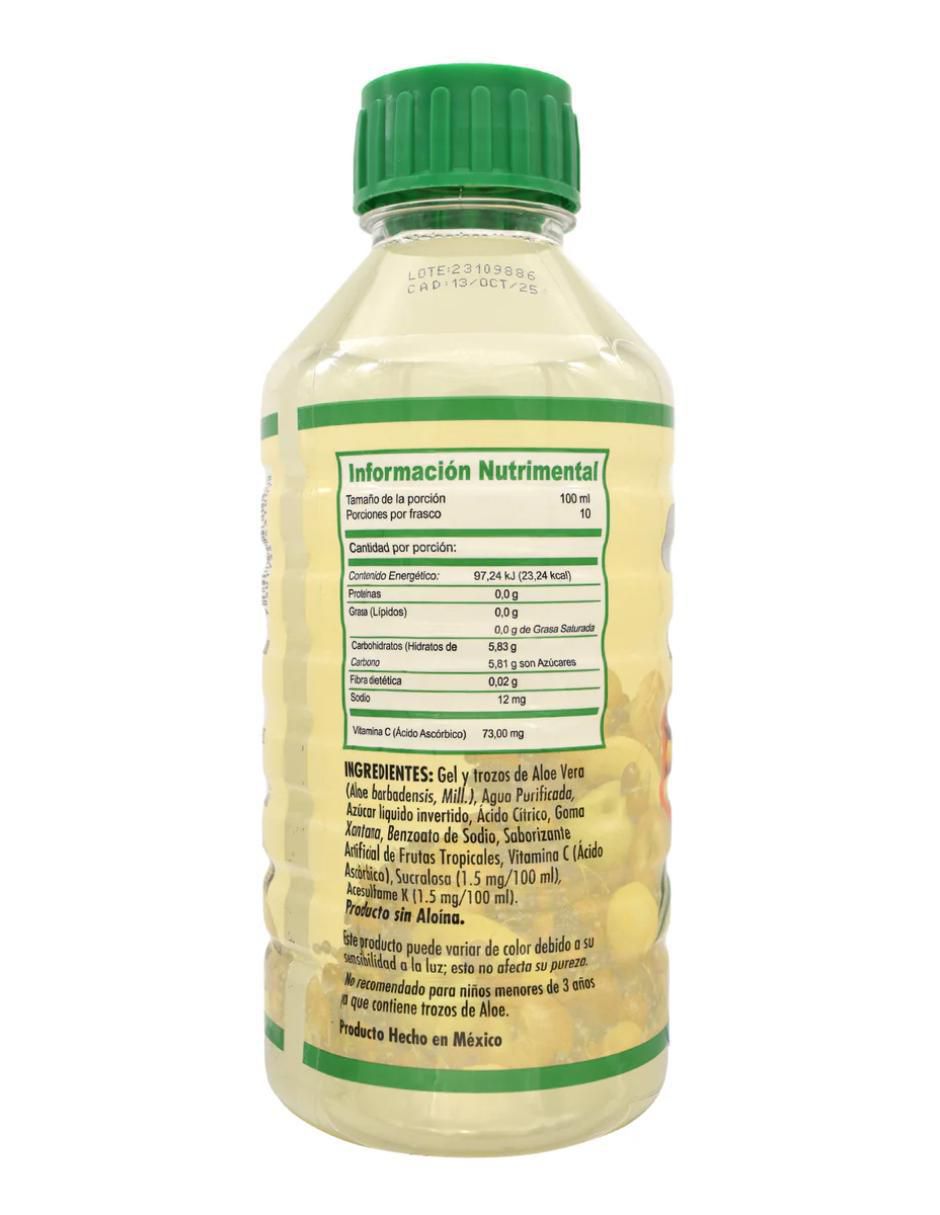Bebida Aloe Vera Tropical con aloe barbadensis sabor natural de 1 l 2