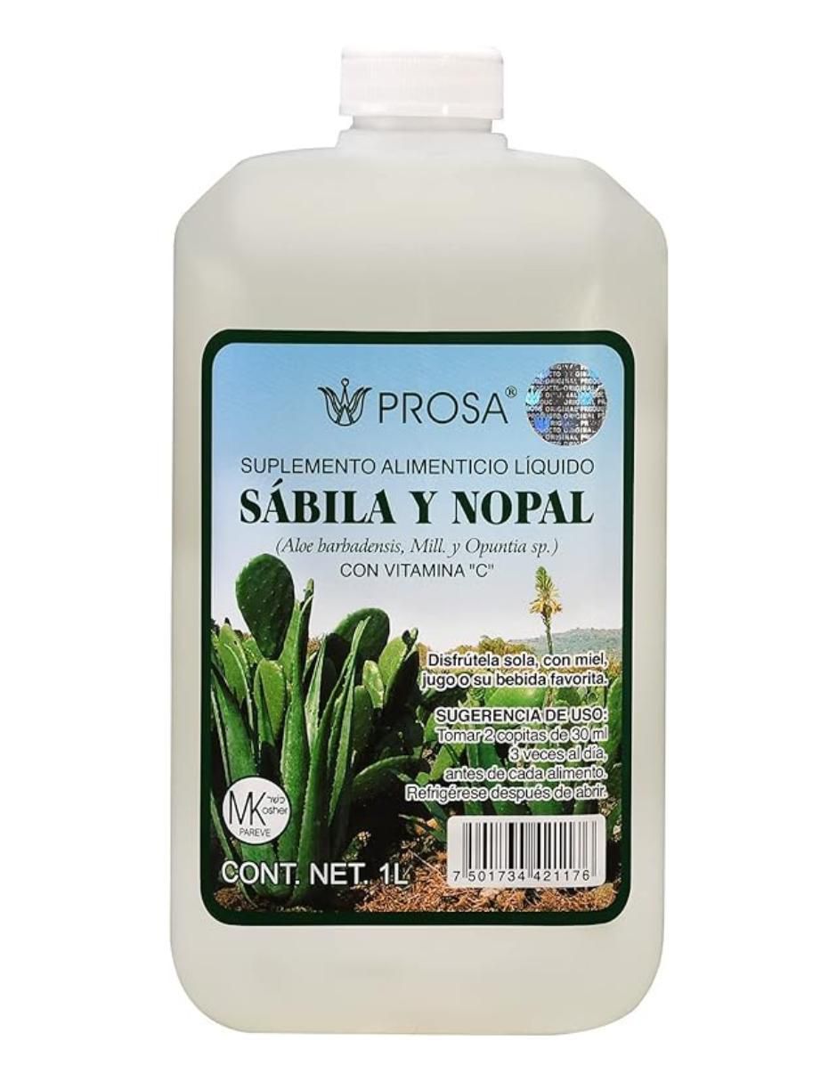Bebida de Sábila y Nopal Prosa sabor natural de 1 l Bebida de Sábila y Nopal Prosa sabor natural de 1 l