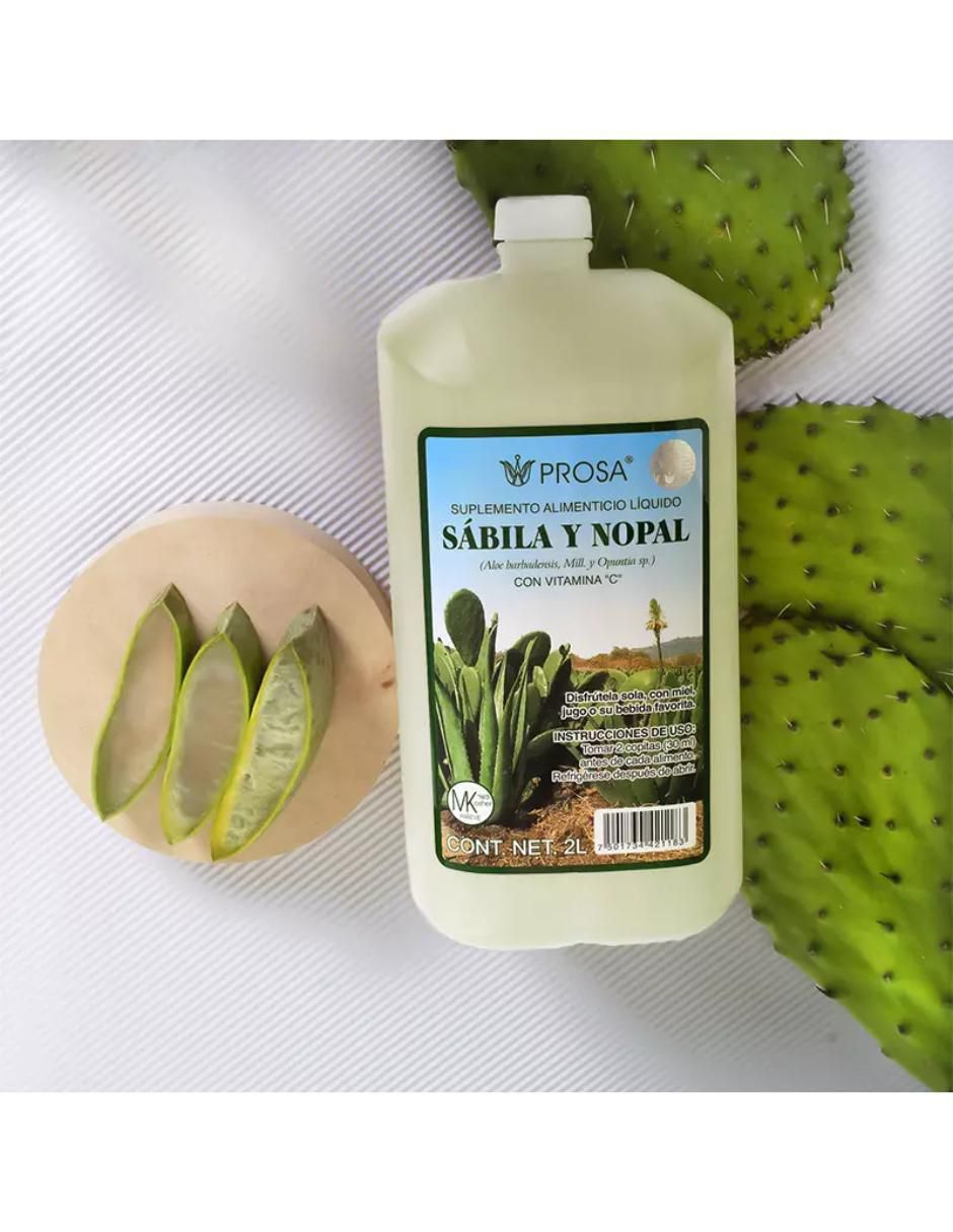 Bebida de Sabila y Nopal con vitamina C sabor natural de 2 l 2
