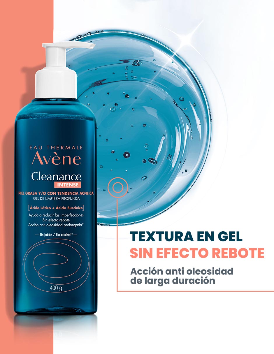 Limpiador facial Avène, Cleanance Intense Gel Limpieza Profunda, 400 gr Avène Cleanance para acné 4