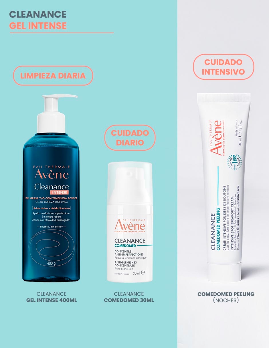 Limpiador facial Avène, Cleanance Intense Gel Limpieza Profunda, 400 gr Avène Cleanance para acné 6