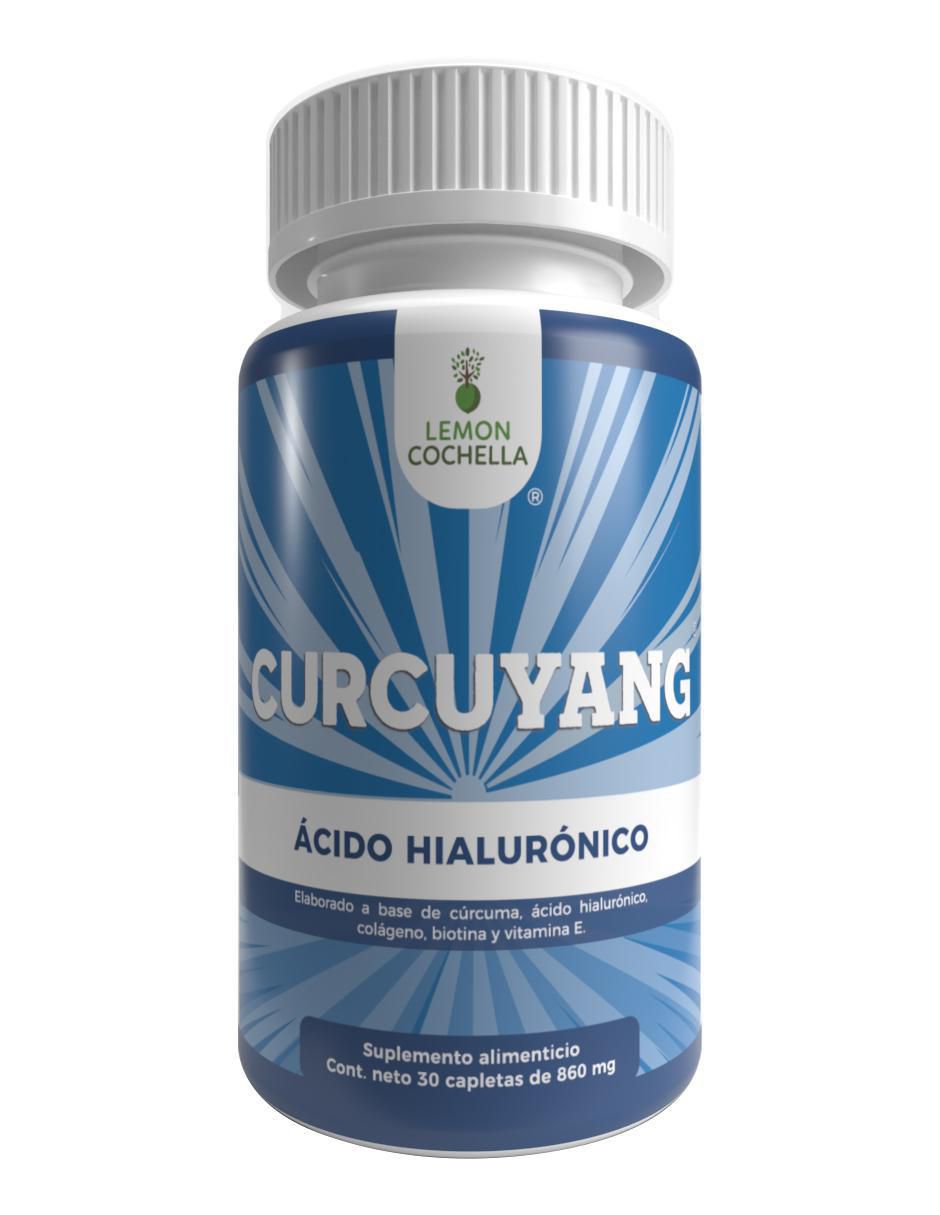 Curcuyang con turmeric cúrcuma, ácido hialurónico, colágeno hidrolizado, biotina y vitamina e de 30 capletas
