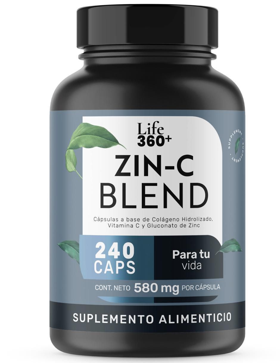 Zinc blend: Zinc + Colágeno Hidrolizado + Vitamina C Life 360+