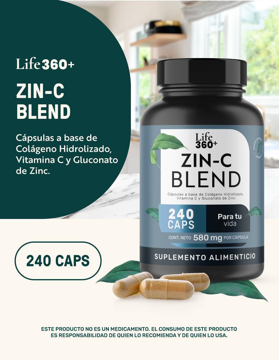 Zinc blend: Zinc + Colágeno Hidrolizado + Vitamina C Life 360+ 11