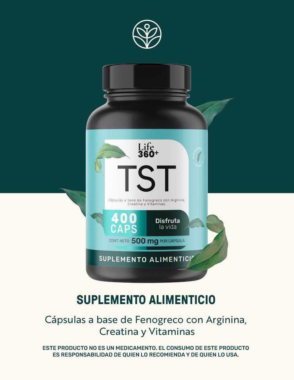 TST: Creatina + Vitaminas + Fenogreco + L-Arginina + Zinc Life 360+ 2