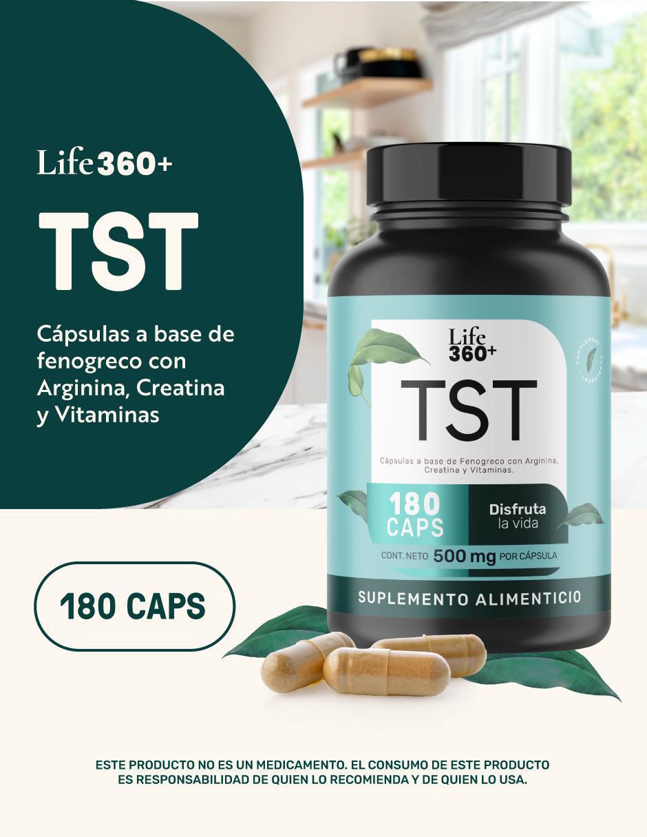 TST: Creatina + Vitaminas + Fenogreco + L-Arginina + Zinc Life 360+ 4