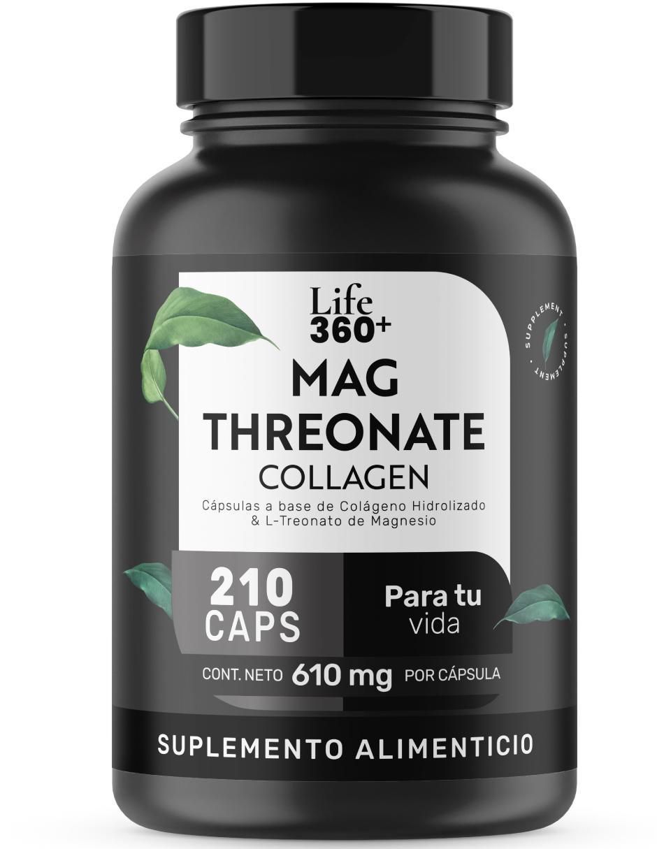 Mag threonate: colágeno hidrolizado + L-treonato magnesio con magnesio de 210 cápsulas