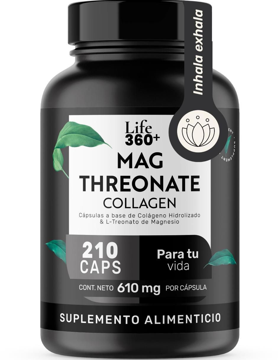 Mag threonate: colágeno hidrolizado + L-treonato magnesio con magnesio de 210 cápsulas 9