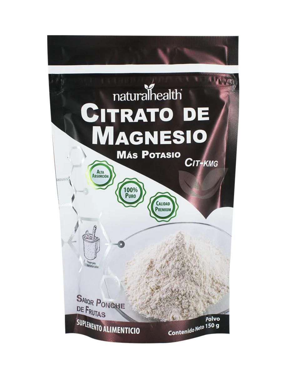 Citrato de Magnesio más Potasio con citrato de magnesio sabor ponche de frutas de 150 g