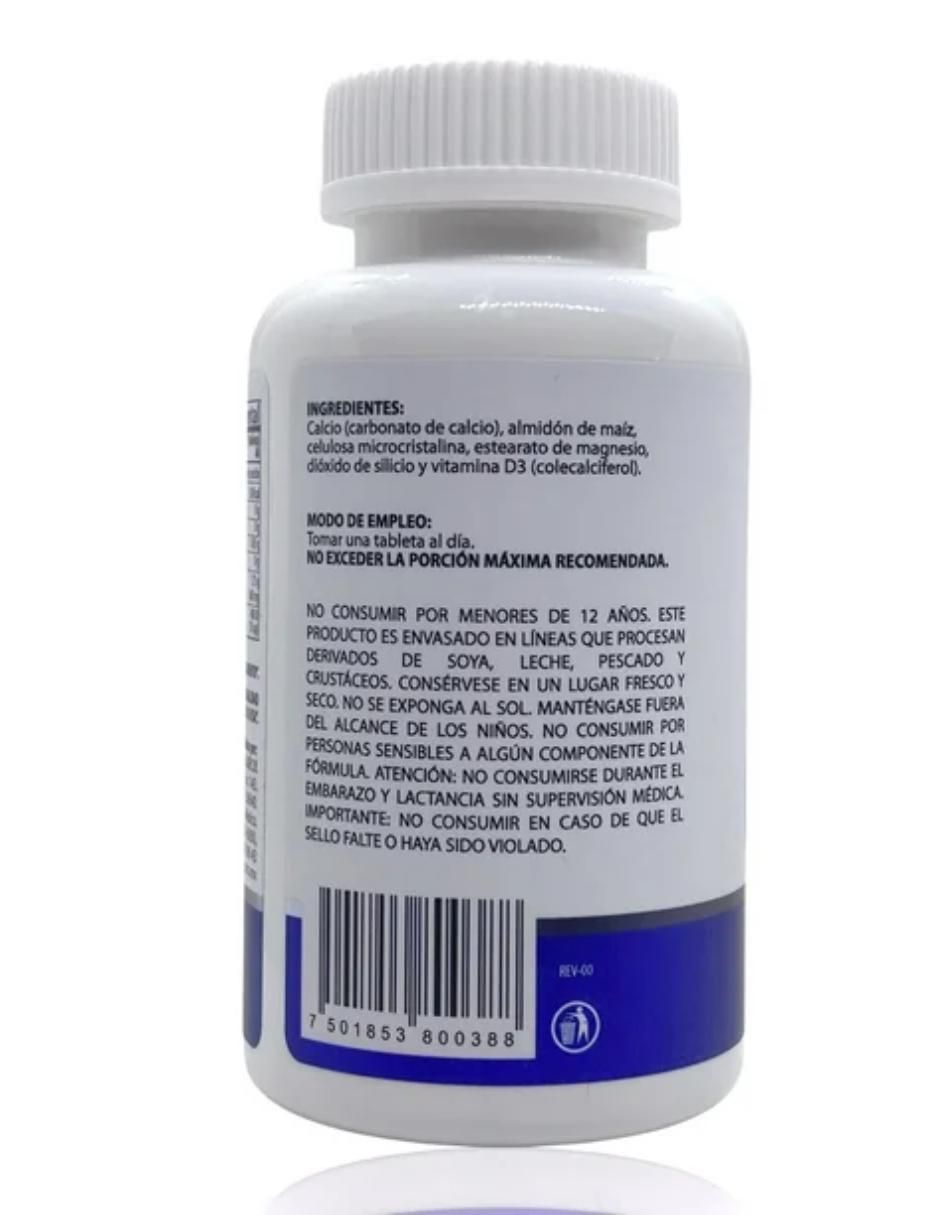 Calcio 600 con vitamina d3 de 60 tabletas 2