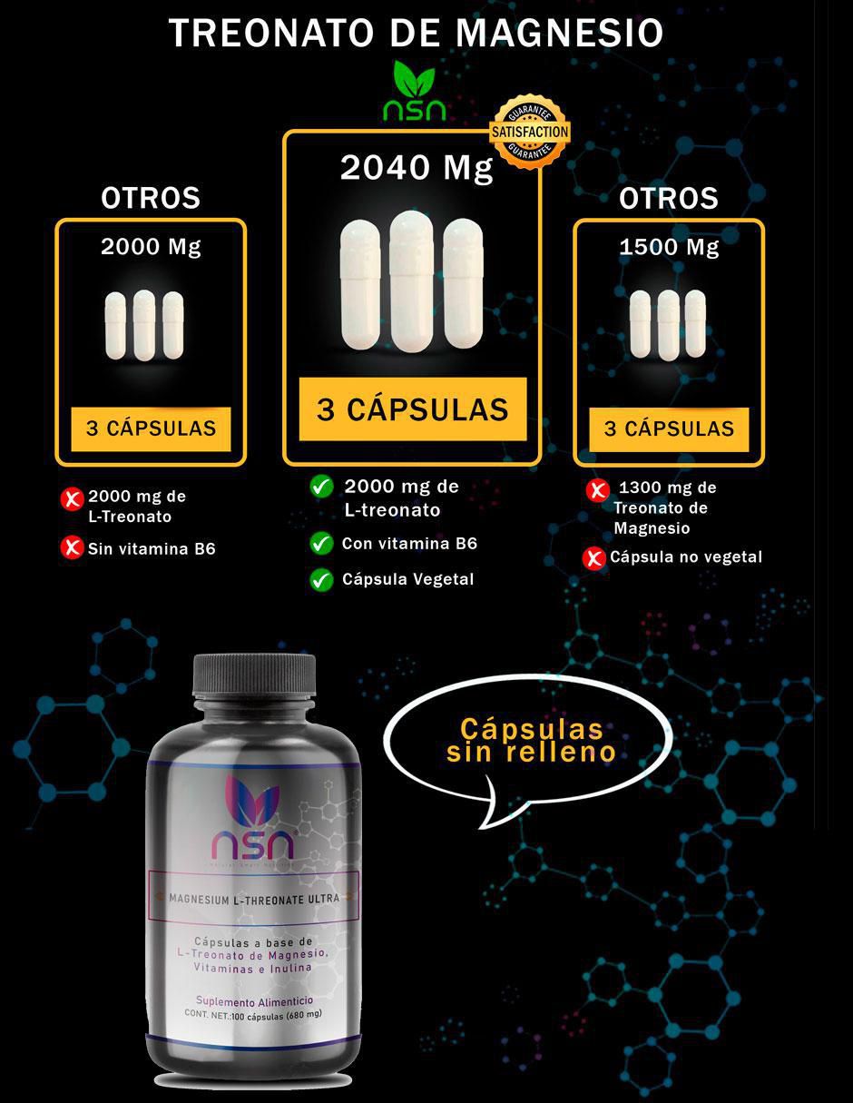 Treonato de Magnesio con magnesio de 100 cápsulas 5