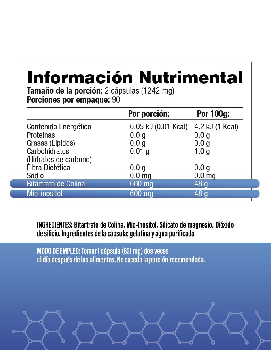 Colina e Inositol de 180 cápsulas 2