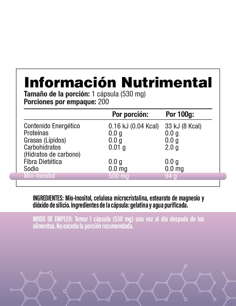 Inositol Puro de 200 cápsulas 2