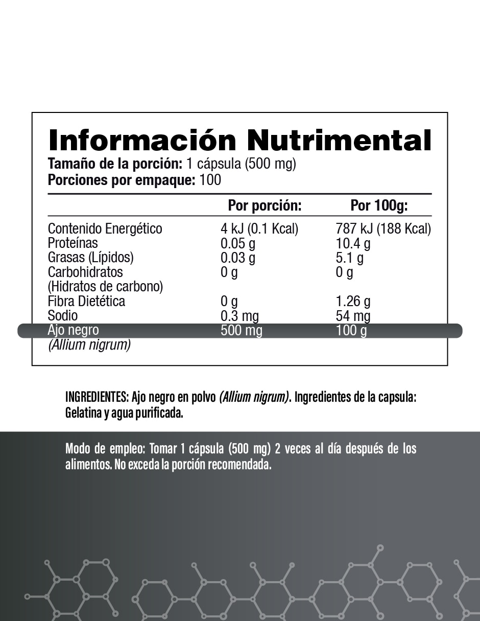 Ajo Negro de 100 cápsulas 2